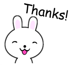 PonTaro's white rabbit (English Version) sticker #7180522