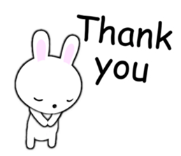 PonTaro's white rabbit (English Version) sticker #7180523