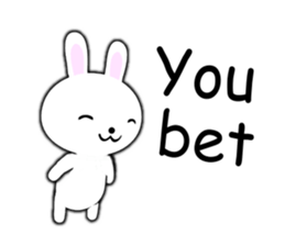 PonTaro's white rabbit (English Version) sticker #7180524