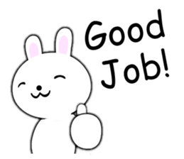 PonTaro's white rabbit (English Version) sticker #7180525