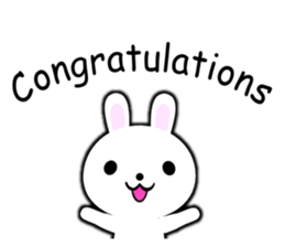 PonTaro's white rabbit (English Version) sticker #7180526