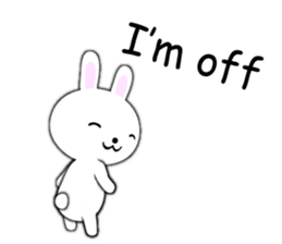 PonTaro's white rabbit (English Version) sticker #7180527