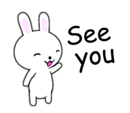 PonTaro's white rabbit (English Version) sticker #7180528