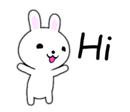 PonTaro's white rabbit (English Version) sticker #7180530