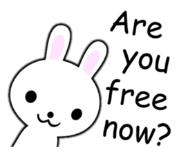 PonTaro's white rabbit (English Version) sticker #7180531