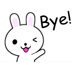 PonTaro's white rabbit (English Version) sticker #7180543