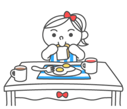 Summer ribbon girl sticker #7180706