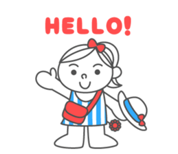 Summer ribbon girl sticker #7180707