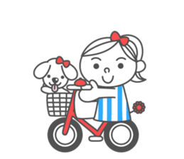 Summer ribbon girl sticker #7180708