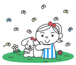 Summer ribbon girl sticker #7180709