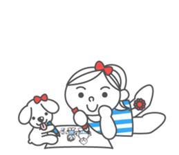 Summer ribbon girl sticker #7180710