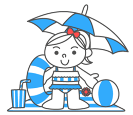 Summer ribbon girl sticker #7180713