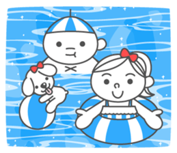 Summer ribbon girl sticker #7180714