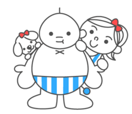 Summer ribbon girl sticker #7180715