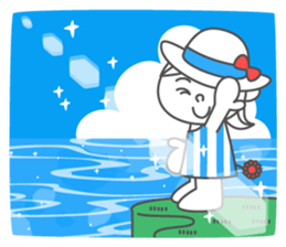 Summer ribbon girl sticker #7180716
