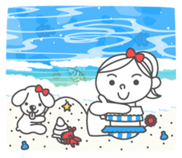 Summer ribbon girl sticker #7180717