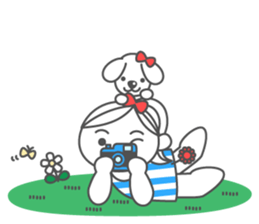 Summer ribbon girl sticker #7180720