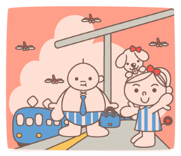 Summer ribbon girl sticker #7180723