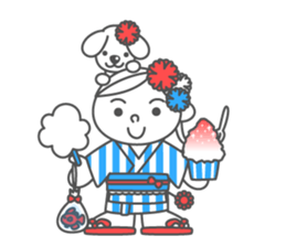 Summer ribbon girl sticker #7180724