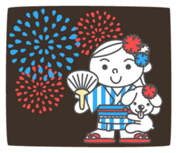 Summer ribbon girl sticker #7180725