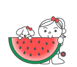 Summer ribbon girl sticker #7180728