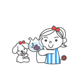 Summer ribbon girl sticker #7180729