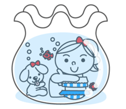 Summer ribbon girl sticker #7180730