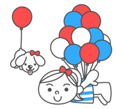 Summer ribbon girl sticker #7180737