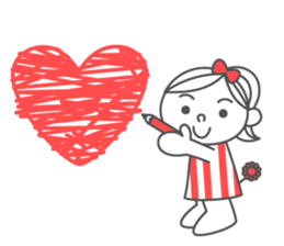 Summer ribbon girl sticker #7180738