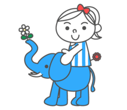 Summer ribbon girl sticker #7180741