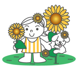 Summer ribbon girl sticker #7180742