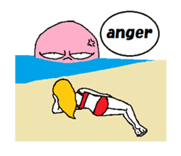 Marie on the beach(e). sticker #7182345