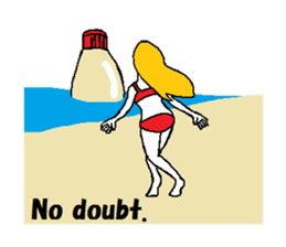 Marie on the beach(e). sticker #7182346