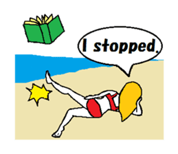 Marie on the beach(e). sticker #7182353