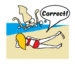 Marie on the beach(e). sticker #7182354