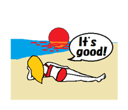 Marie on the beach(e). sticker #7182355