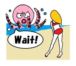 Marie on the beach(e). sticker #7182357