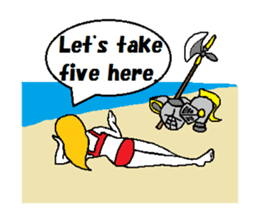 Marie on the beach(e). sticker #7182362