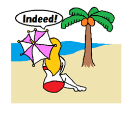 Marie on the beach(e). sticker #7182369