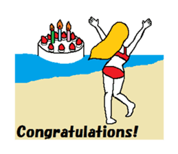 Marie on the beach(e). sticker #7182371