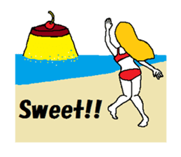 Marie on the beach(e). sticker #7182372