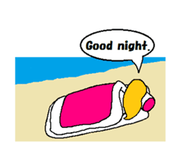 Marie on the beach(e). sticker #7182373