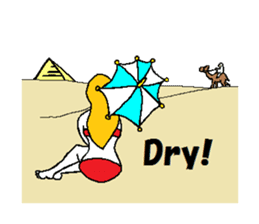 Marie on the beach(e). sticker #7182378