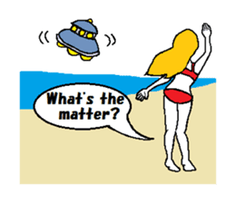 Marie on the beach(e). sticker #7182381