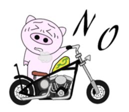 The pig began to ride a motorcycle 3rd sticker #7185137