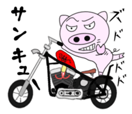 The pig began to ride a motorcycle 3rd sticker #7185150