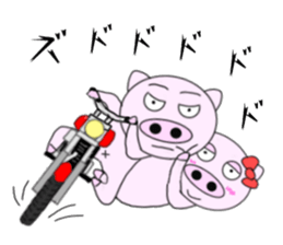 The pig began to ride a motorcycle 3rd sticker #7185156