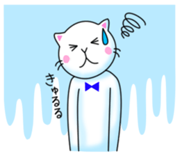 playful rabbit & shy cat sticker #7186484