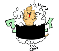 Rice ball cat sticker #7187480