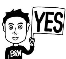 BlackandWhite Man sticker #7188184